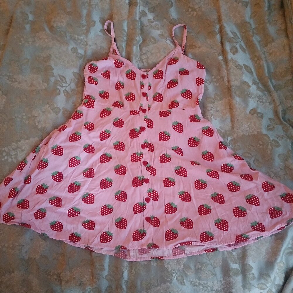 Hot Topic Strawberry Tank Top Dress Size Small